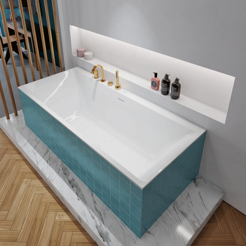 Ванна квариловая Villeroy&Boch Subway 3.0 180x80 см Stone White (UBQ180SBW2TDV-RW) - Фото 3
