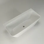 Ванна з литого каменю Studio Stone Arda 170x80 прямокутна, пристінна, біла (ARD170080) - Фото 2