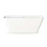 Ванна из искусственного камня PAA Quadro Wall, пристенная, 160,5х76, Glossy Alpine White (VAQUAWAS_00) - Фото 2