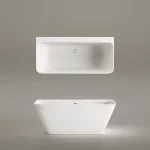 Ванна из искусственного камня PAA Quadro Wall, пристенная, 160,5х76, Glossy Alpine White (VAQUAWAS_00) - Фото 3