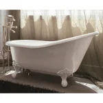 Ванна чавунна Gaia Slipper 154 окремостояча 154x76.5x77.9, білий (VRG1920BI) - Фото 3