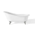 Ванна чавунна Gaia Slipper 154 окремостояча 154x76.5x77.9, білий (VRG1920BI) - Фото 2