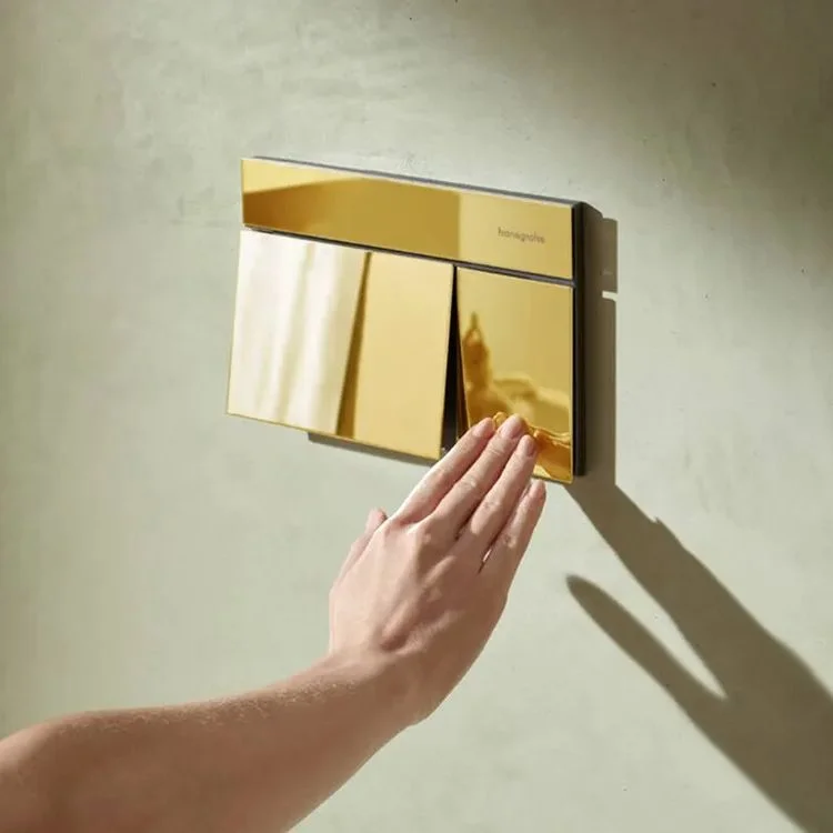 Клавиша смыва Hansgrohe iFrame Element E, Polished Gold Optic (66003990) - Фото 2