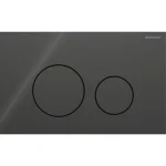Клавиша смыва Geberit Sigma40 Round, двойной смыв, стекло, черный (115.628.SJ.1) - Фото 1
