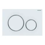 Клавиша смыва Geberit Sigma20, белый матовый / кольцо хром глянцевый (115.882.JT.1) - Фото 1