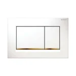 Смывная клавиша Geberit Sigma30 для двойного смыва, белый/золото (115.883.KK.1) - Фото 1