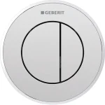 Кнопка змиву Geberit Sigma10, пневматична, дистанційний змив, хром глясовий/матовий (116.056.KH.1) - Фото 1
