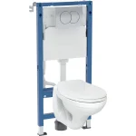 Комплект инсталляции Geberit Duofix PRO 20 с клавишей Delta 12, хром + унитаз с сиденьем Kolo, белый (118.315.21.3) - Фото 1