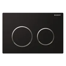 Клавиша смыва Geberit Omega20, черный/глянцевый хром… - Фото №1