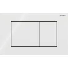 Клавіша змиву Geberit Sigma40 Square, скло, білий… - Фото №1