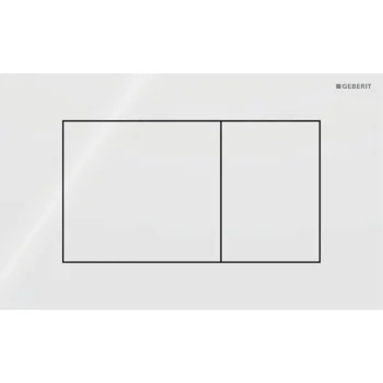 Клавіша змиву Geberit Sigma40 Square, скло, білий… - Фото №1
