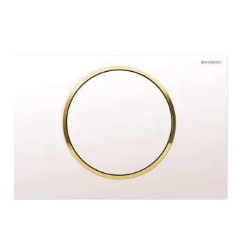 Кнопка змиву Geberit Sigma10, білий/золото (115.758.KK.5)