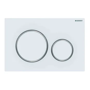 Клавиша смыва Geberit Sigma20, белый матовый / кольцо хром глянцевый (115.882.JT.1)