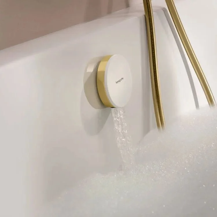 Наружная часть Hansgrohe Exafill II к сифону на ванну с наполнением, Polished Gold Optiс/White Gloss (58119990) - Фото 2