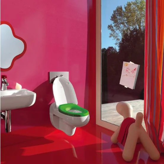 Крышка для унитаза Laufen Flora Kids, бело-зеленая (H8910310720001) - Фото 2