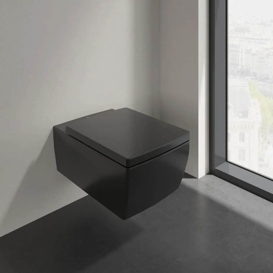 Крышка-сиденье на унитаз Villeroy & Boch Memento 2.0, Ebony CeramicPlus (8M24S1S5) - Фото 3