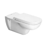 Крышка для унитаза Duravit D-Code с доводчиком, петли нержавеющая сталь, белый (0060390000) - Фото 2