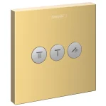 Перемикач Hansgrohe ShowerSelect на 3 клавіші, Polished Gold Optic (15764990) - Фото 1
