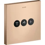 Запірно-перемикаючий вентиль Axor ShowerSelect Sguare на 3 функції, Polished Red Gold (36717300) - Фото 1