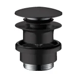 Донный клапан для умывальника Hansgrohe с переливом push-open, черный матовый (50100670) - Фото 1