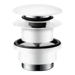 Донный клапан Hansgrohe для умывальников с переливом push-open, белый матовый (50100700) - Фото 1