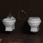Кришка для унітазу Simas Arcadae Soft-Close, біла, петлі бронза (AR003) - Фото 2