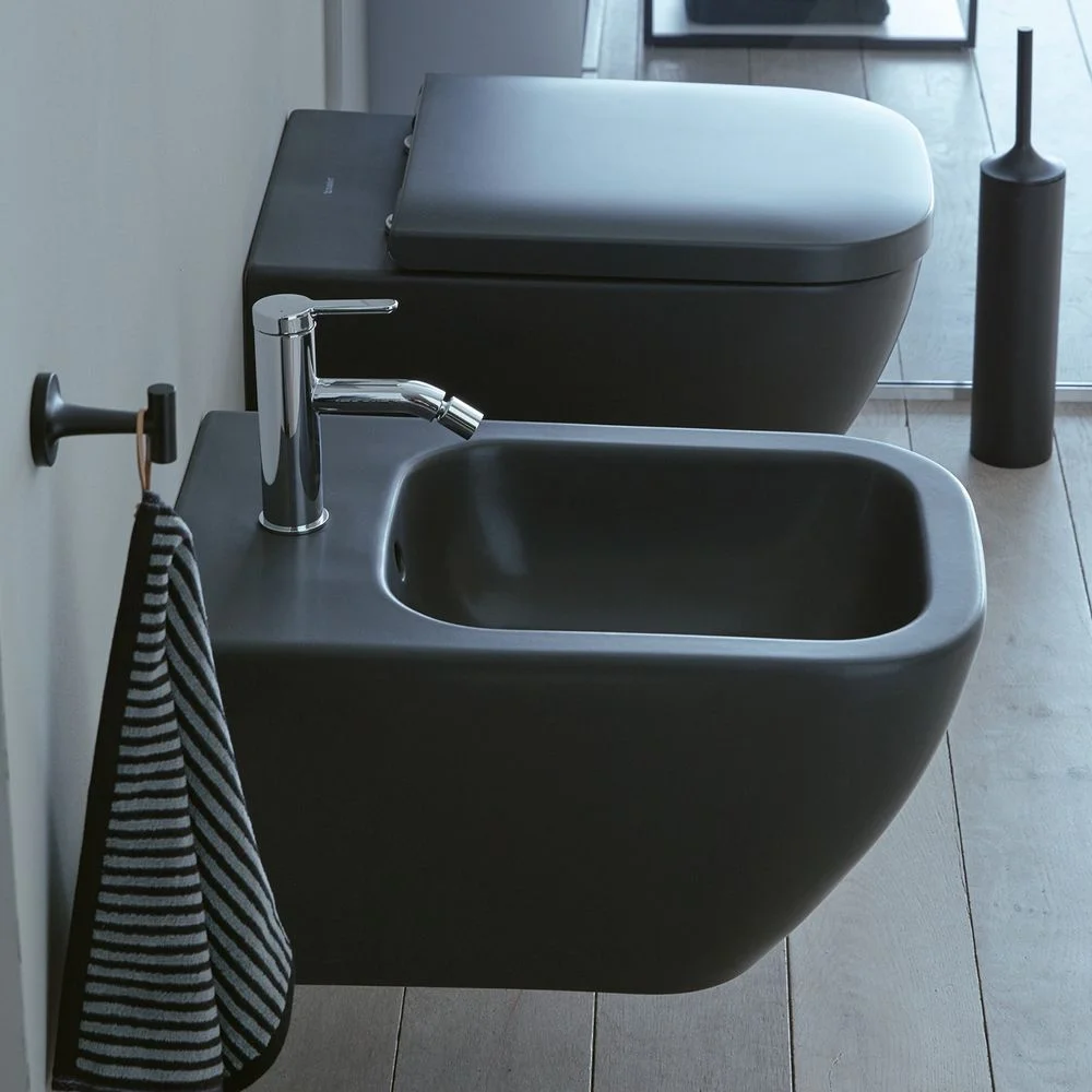 Біде підвісне Duravit Happy D.2, антрацит чорний матовий (2258151300) - Фото 2