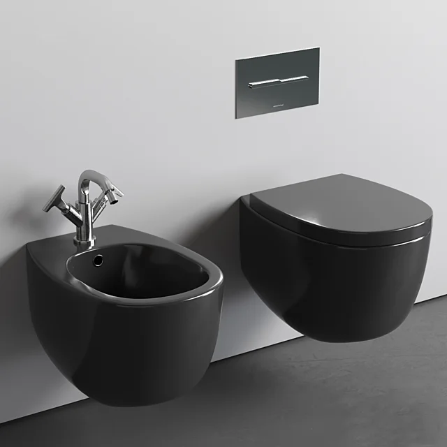 Биде подвесное Nic Design Milk, антрацит матовый (004278013) - Фото 2