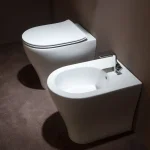 Биде напольное Flaminia APP 52x36 h43cm, безободковое, Carbone matt (AP217) - Фото 2