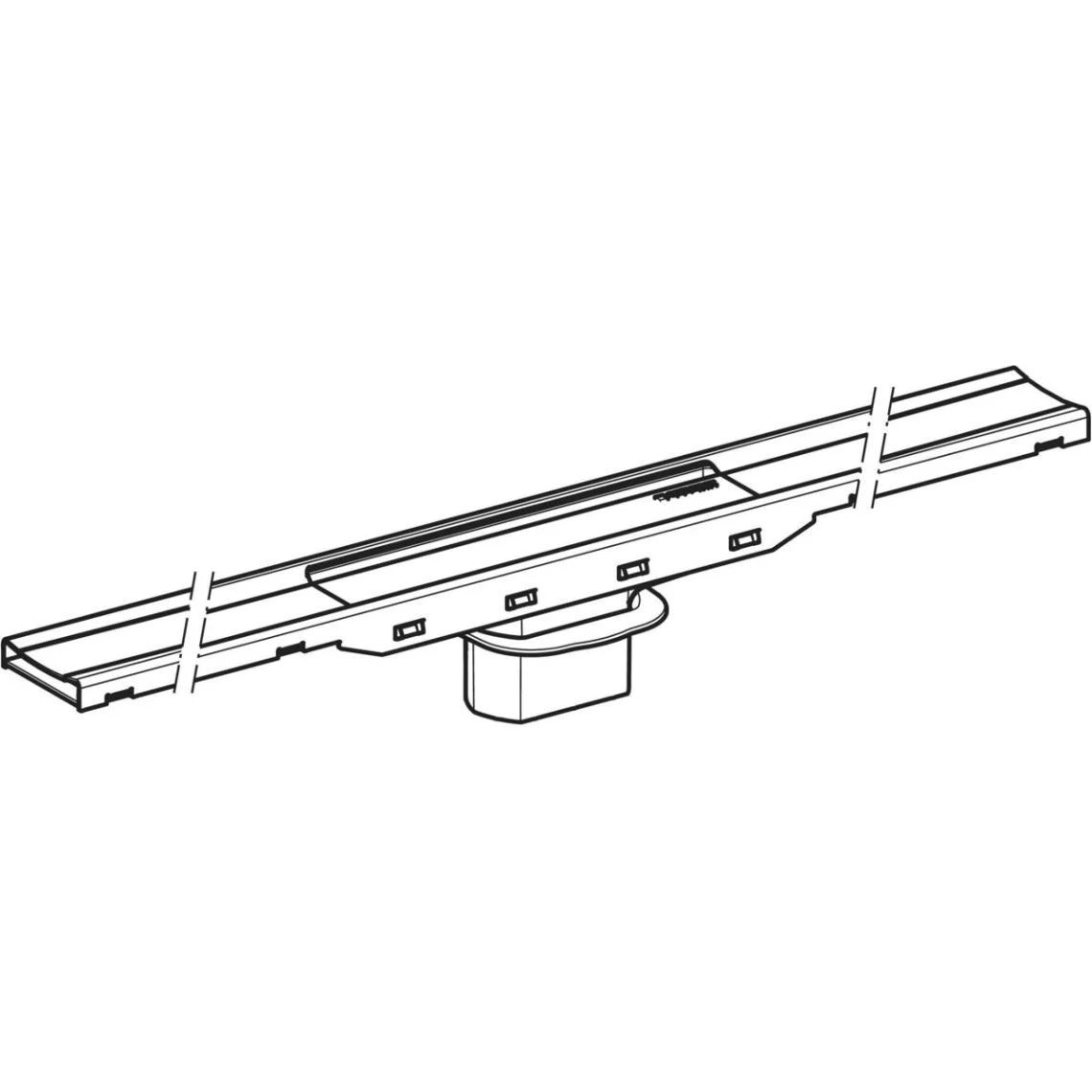 Дренажный канал Geberit CleanLine80: L=30–110 см, рамка: черный хром / матовый (154.442.QC.1) - Фото 2
