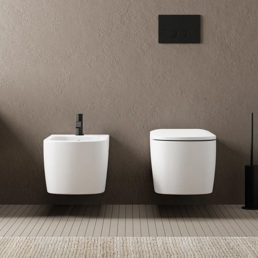 Унитаз подвесной Nic Design Semplice 55х37 см безободковый, с крышкой, Basalto (003699049_005706049) - Фото 3