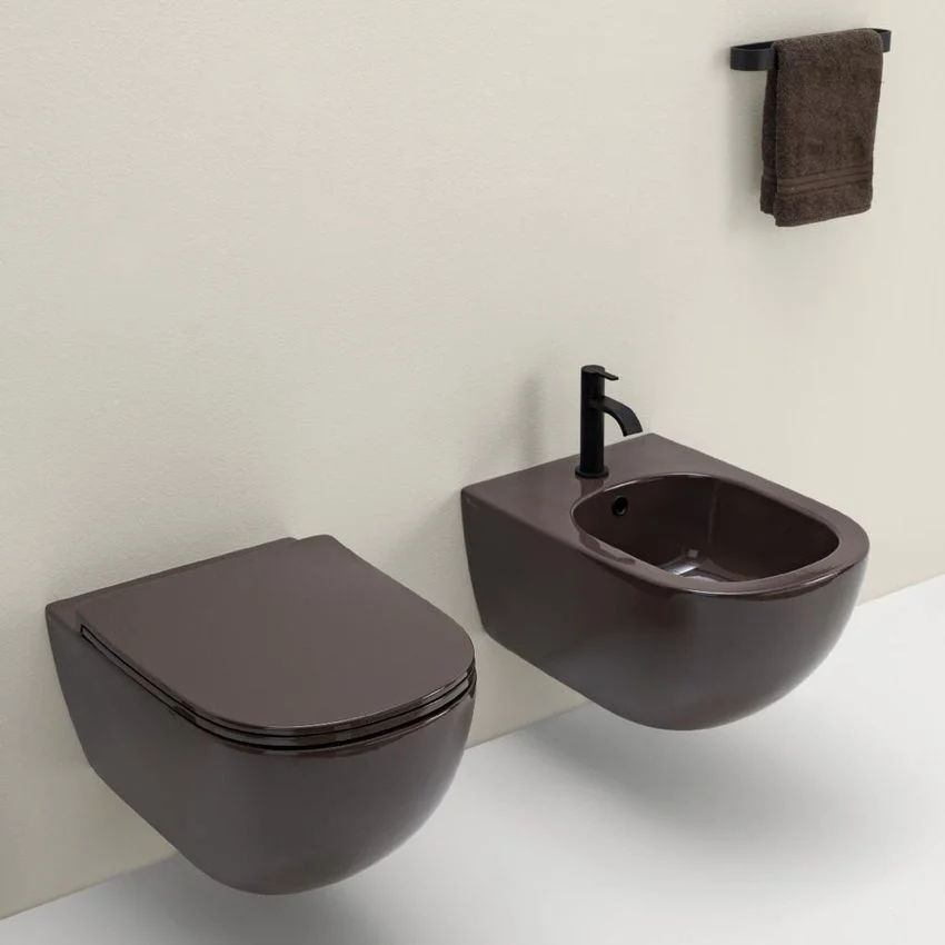 Унитаз подвесной Nic Design Pin 55х37, Basalto матовый (003709049) - Фото 2