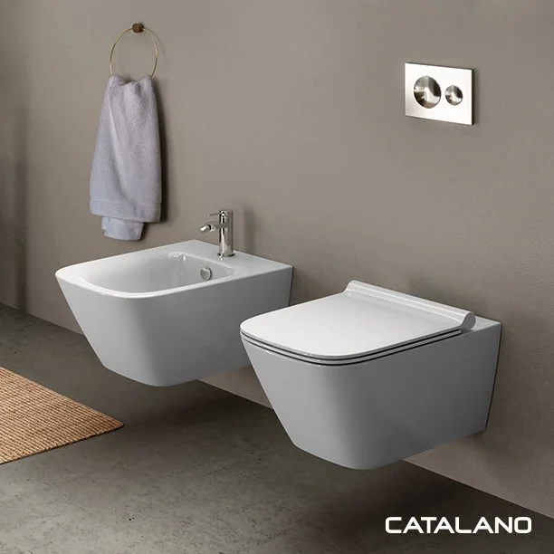 Унитаз подвесной с крышкой Catalano Green 55x37 безободковый, белый (0411550001_0451200001) - Фото 2