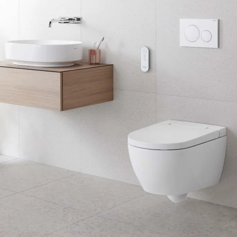 Подвесной унитаз-биде Geberit AquaClean Alba, декоративная панель, белый / KeraTect (146.350.01.1) - Фото 2