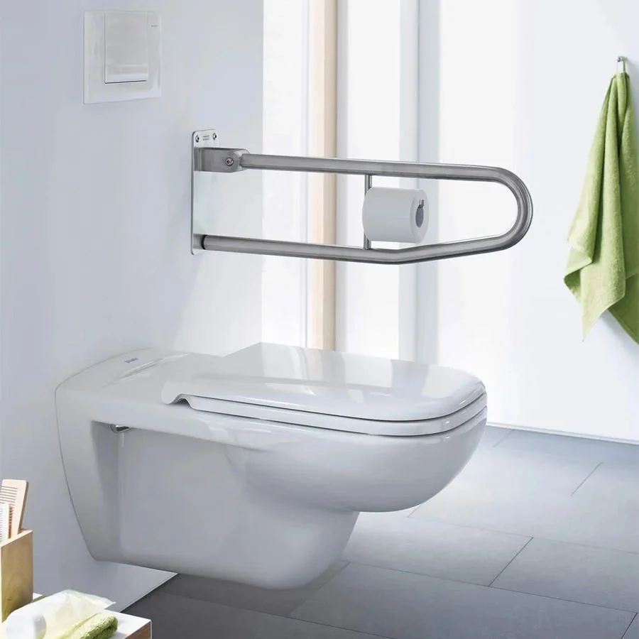 Унитаз подвесной Duravit D-code для инвалидов 36х70см, вертикальный смыв, белый (22280900002) - Фото 2
