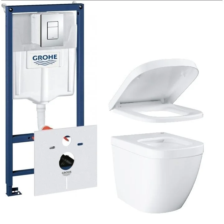 Підвісний унітаз із системою інсталяції Grohe EuroCeramic, білий (39328CB0) - Фото 2