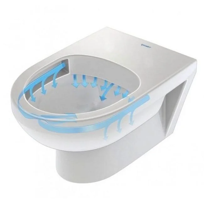 Унитаз подвесной с крышкой Duravit D-Code Rimless 565x400х450 мм, белый (45700900A1) - Фото 2