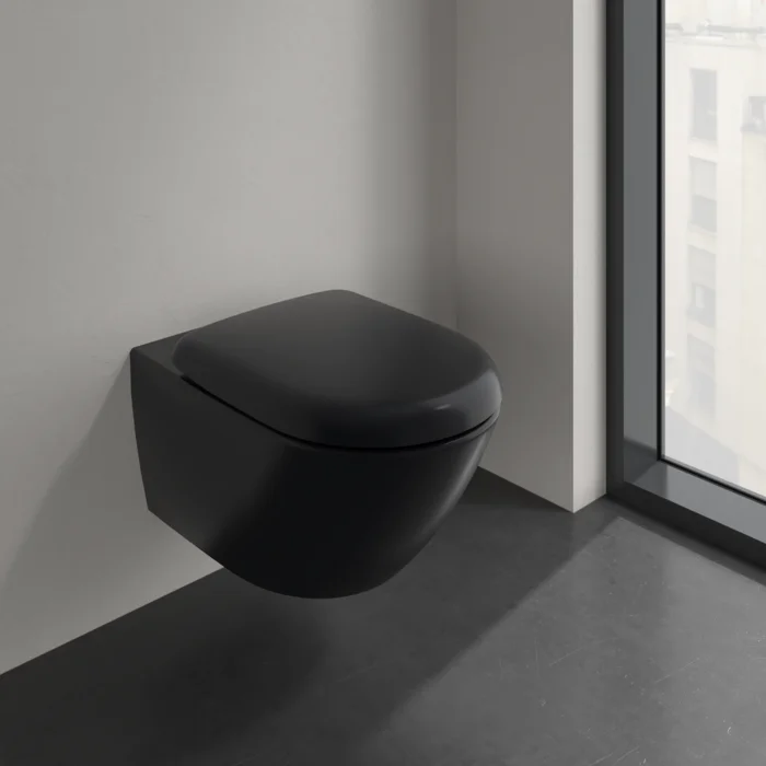 Унитаз подвесной Villeroy&Boch Antao, 37х56 см, Ceramic Plus, Pure Black (4674T0R7) - Фото 3