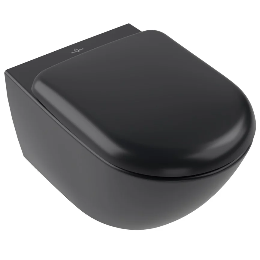 Унитаз подвесной Villeroy&Boch Antao, 37х56 см, Ceramic Plus, Pure Black (4674T0R7) - Фото 2