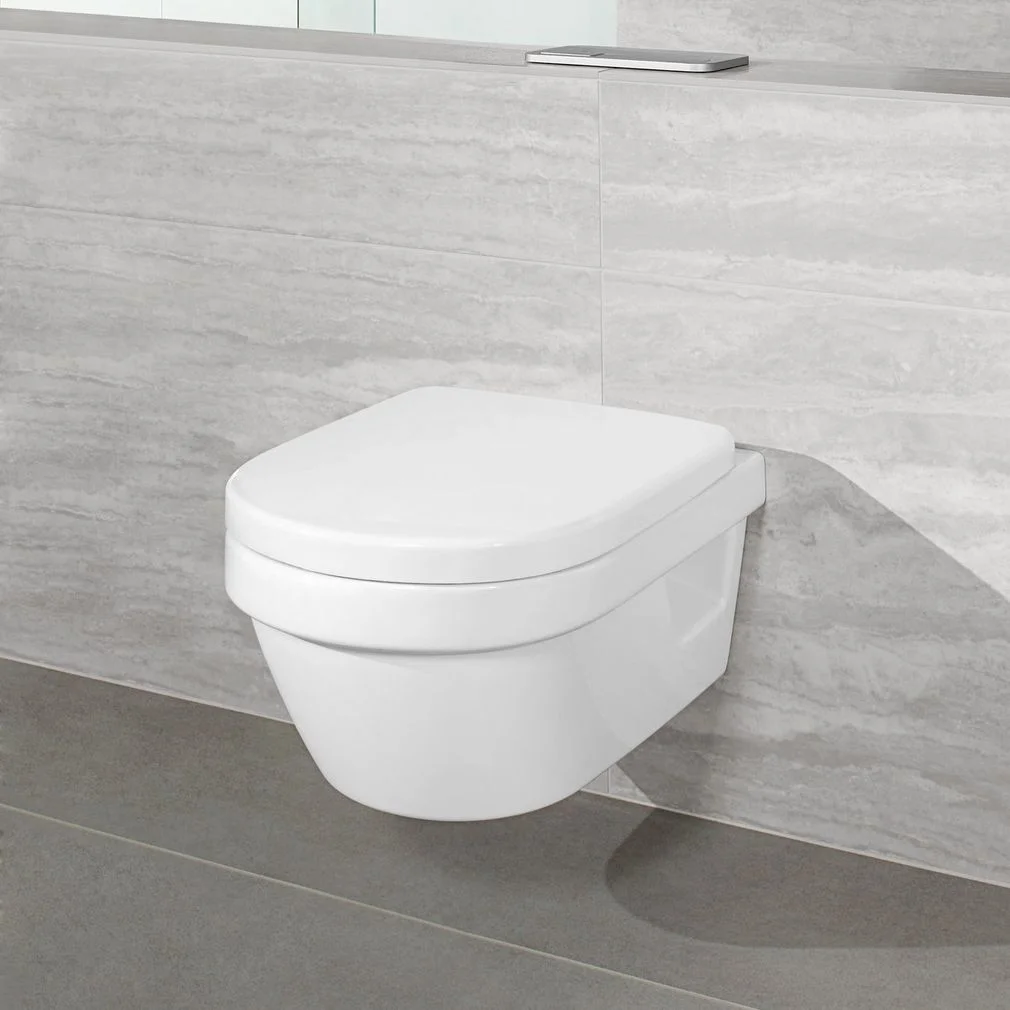 Унитаз подвесной с крышкой Villeroy & Boch Omnia Architectura, безободковый, AntiBac (4687R0T1 9M66S201) - Фото 2