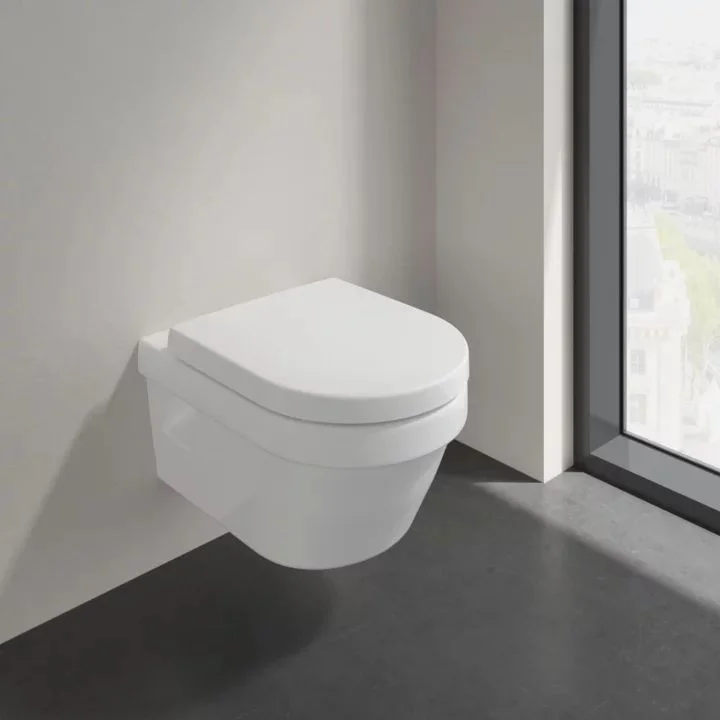 Унитаз подвесной с крышкой Villeroy & Boch Architectura Open Flushing Rim, белый (5684R001/9M70S101) - Фото 4