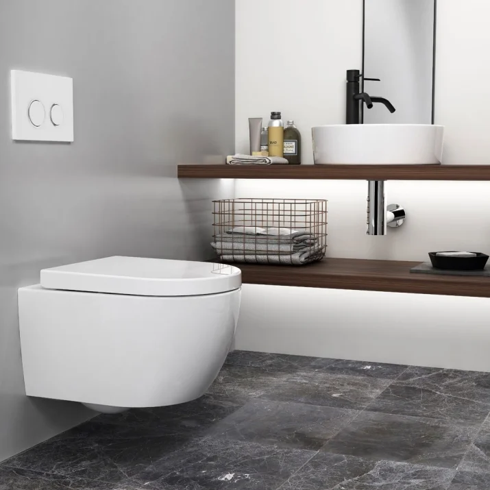 Унитаз подвесной безободковый с крышкой Quarter Bath Deep, белый (70DE03054.00.1.3.01/30SCD.01.02.03.) - Фото 2