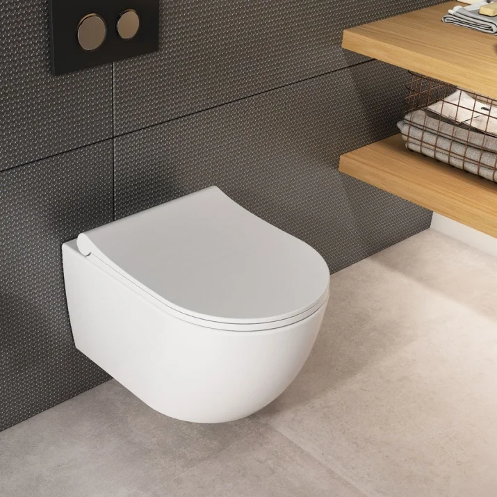Унітаз підвісний безободковий з кришкою Quarter Bath Deep, білий (70DE03054.00.1.3.01/30SCD.03.02..WG) - Фото 2