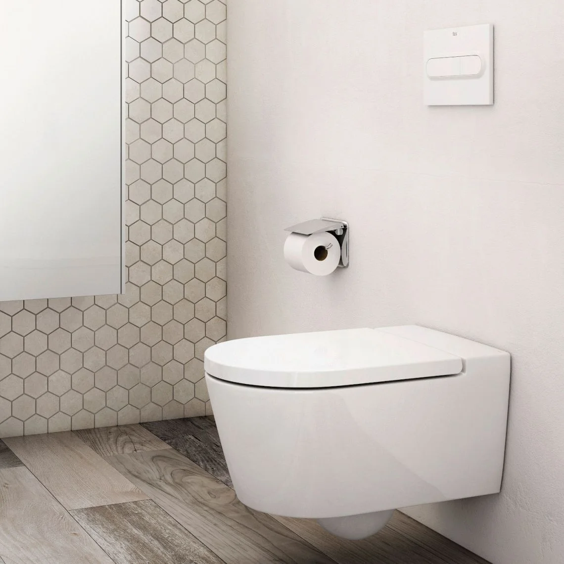 Унитаз подвесной Roca Inspira Round Rimless 56х37 см с крышкой, белый (A346527000/A80152200B) - Фото 2