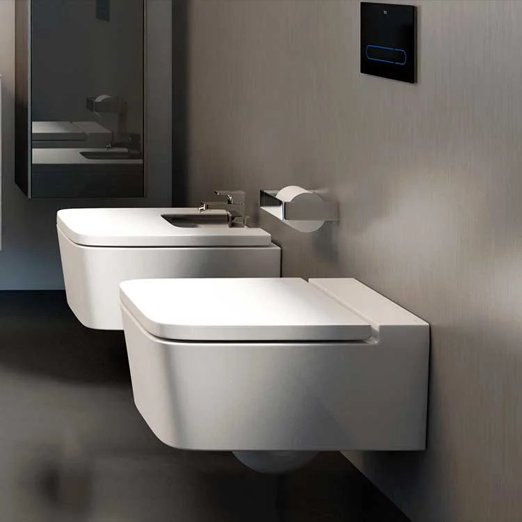 Унитаз подвесной Roca Inspira Square Rimless 56x37 с крышкой, белый (A346537620/A80153262B) - Фото 2