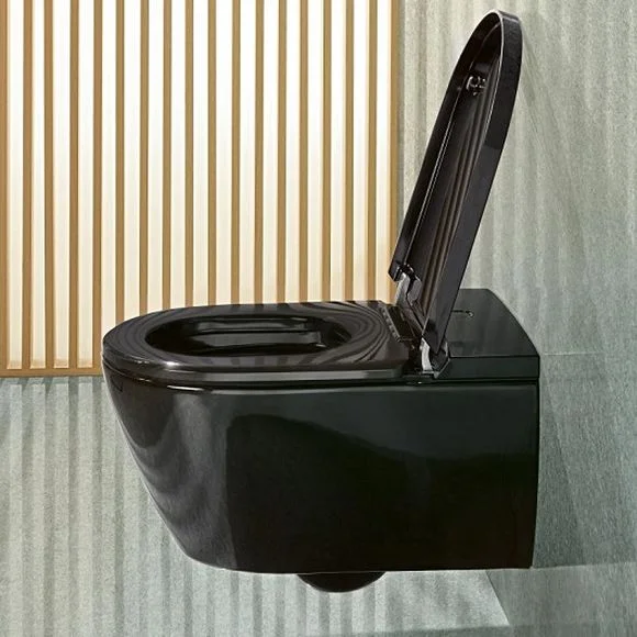 Унитаз-биде подвесной Villeroy & Boch ViClean, черный (V0E100S0) - Фото 3