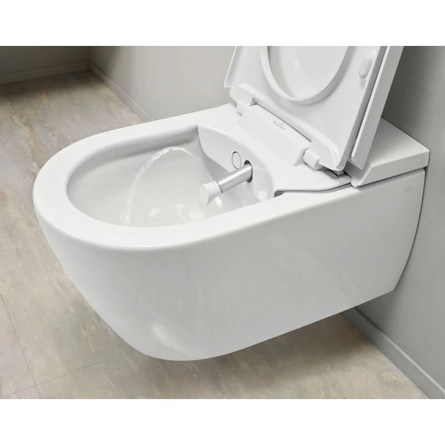 Унитаз-биде подвесной Villeroy & Boch ViClean 385x400x595 mm, White Alpin CeramicPlus (V0E200R1) - Фото 3
