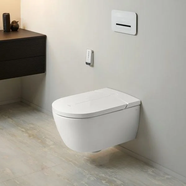 Унитаз-биде подвесной Villeroy & Boch ViClean 385x400x595 mm, White Alpin CeramicPlus (V0E200R1) - Фото 5