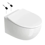 Унитаз подвесной безободковый Catalano Italy 52x37 Newflush с крышкой и набором фиксаторов , белый (0711520001_0751100001_9056060000) - Фото 1