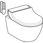 Унитаз-биде подвесной Geberit AquaClean Tuma Comfort, белый/KeraTect, декор. панель - нерж.сталь матовая (146.290.FW.1) - Фото 2